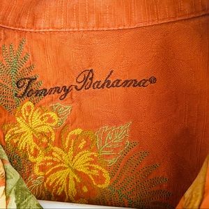 Tommy Bahama Vintage Orange Hibiscus 100% Silk